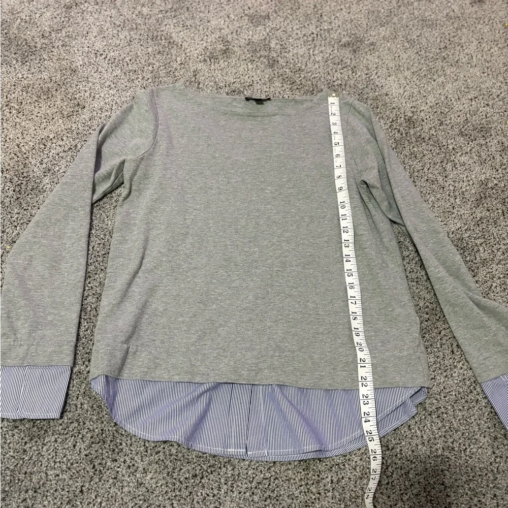 J. Crew Gray and Blue Crew Neck Sweater